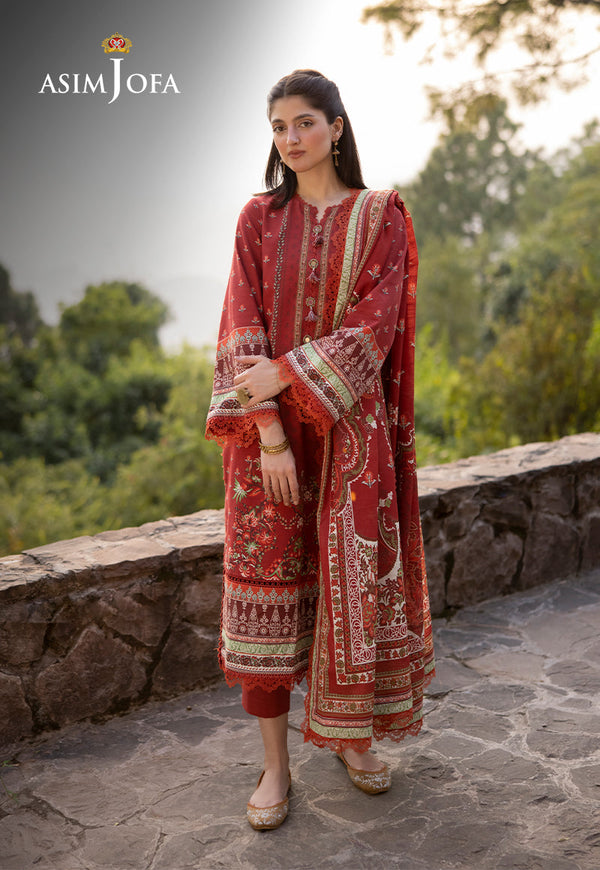 AJUW-35 PRINTED KHADDAR 3 Pcs