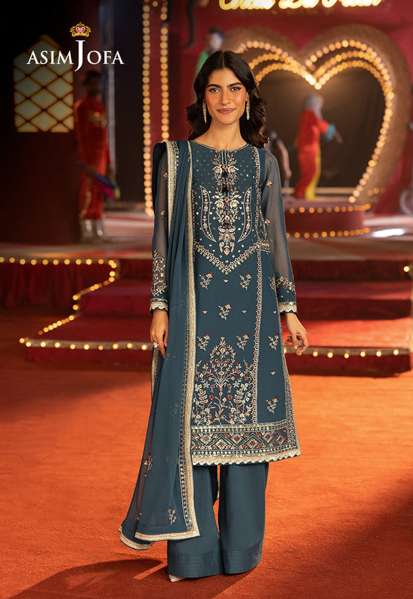 AJLFF-15 Embroidered Chiffon 3 Pcs