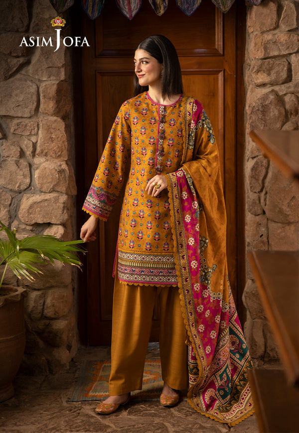 AJUW-56 PRINTED KHADDAR 3 Pcs