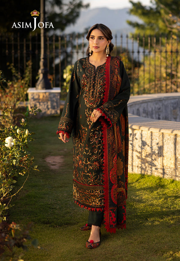 AJUW-11 EMBROIDERED KHADDAR 3 Pcs