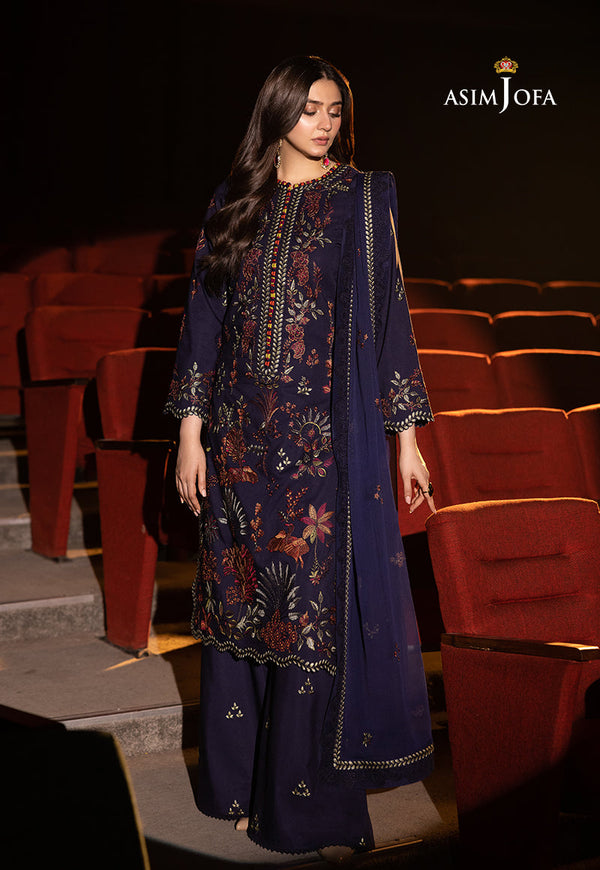 AJLLF-12 Embroidered Chiffon 3 Pcs