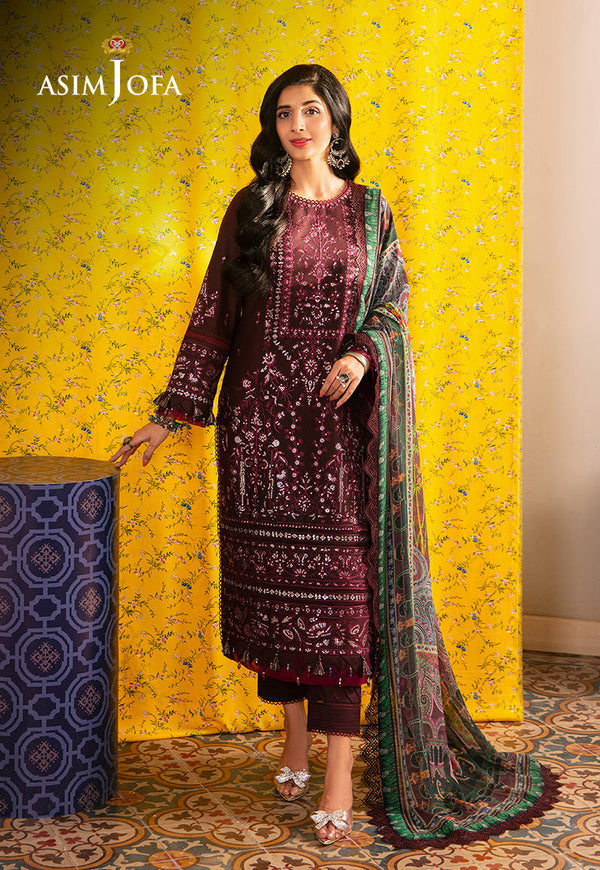 AJAR-34 EMBROIDERED LAWN 3 PCS