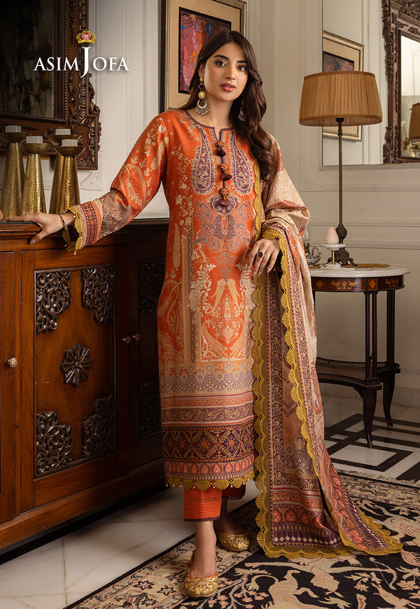 AJIW-12 EMBROIDERED KHADDAR 3 PCS