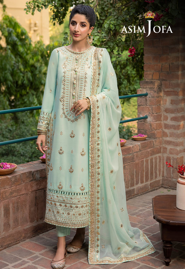 AJSW-11 EMBROIDERED LAWN SILK 3 PCS