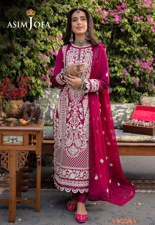 AJSW-18 EMBROIDERED LAWN SILK 3 PCS