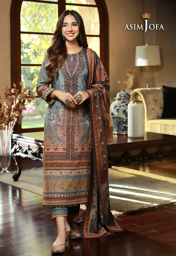 AJAWP-10 STITCHED PRINTED KHADDAR 3 PCS