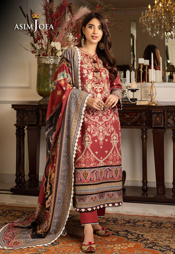 AJIW-02 EMBROIDERED KHADDAR 3 PCS