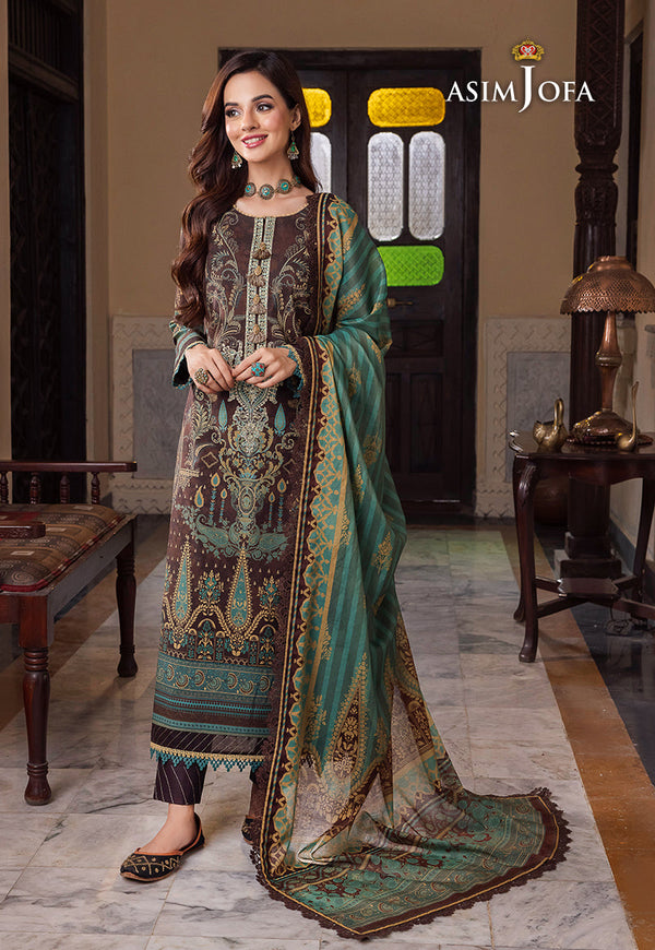 AJRW-09 DESIGNERS STITCHED EMBROIDERED PREMIUM WINTER COTTON 3 PCS