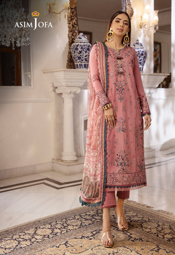 AJAS-31 Designers Stitched EMBROIDERED CAMBRIC 3 PCS