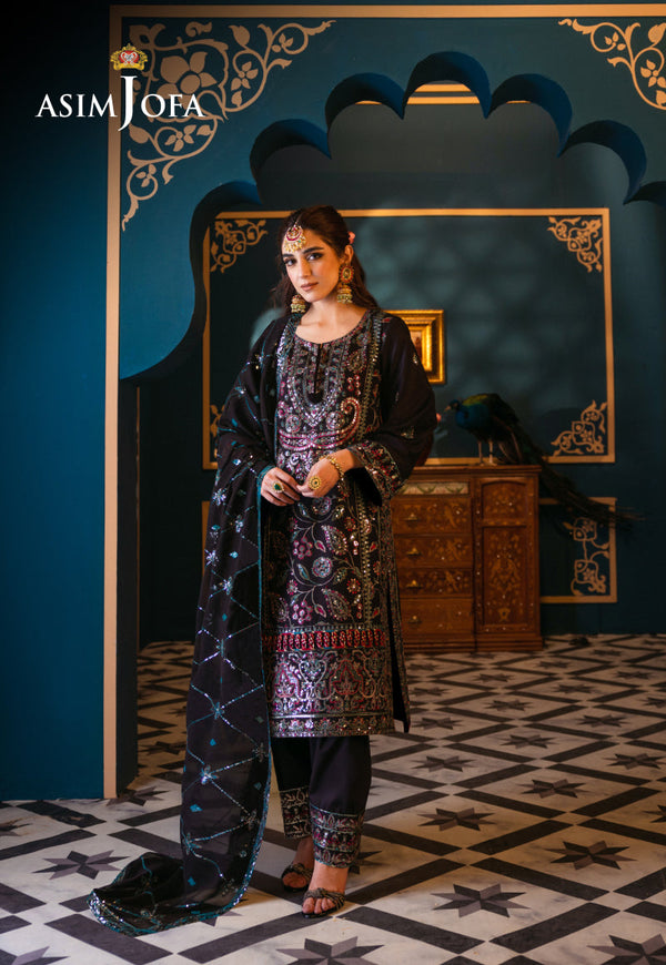 AJFILEB-14 EMBROIDERED LAWN STITCHED 3 PCS