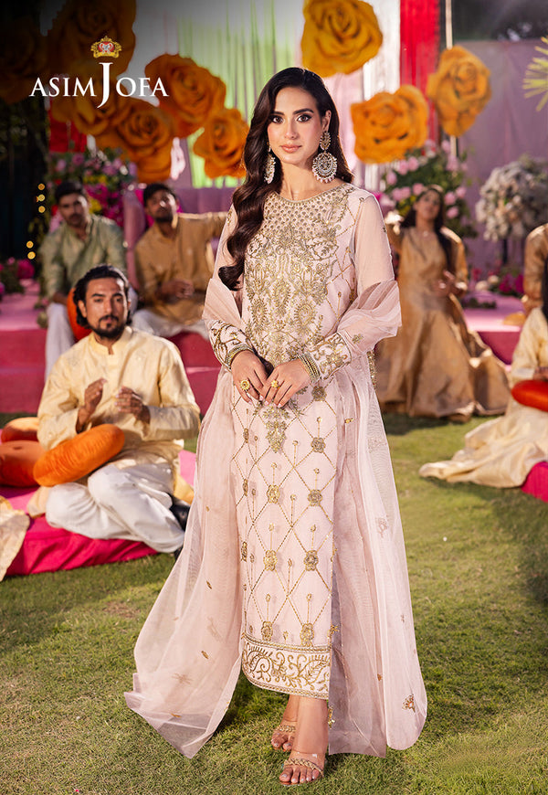 AJMJB-05 EMBROIDERED NET STITCHED 3 PCS