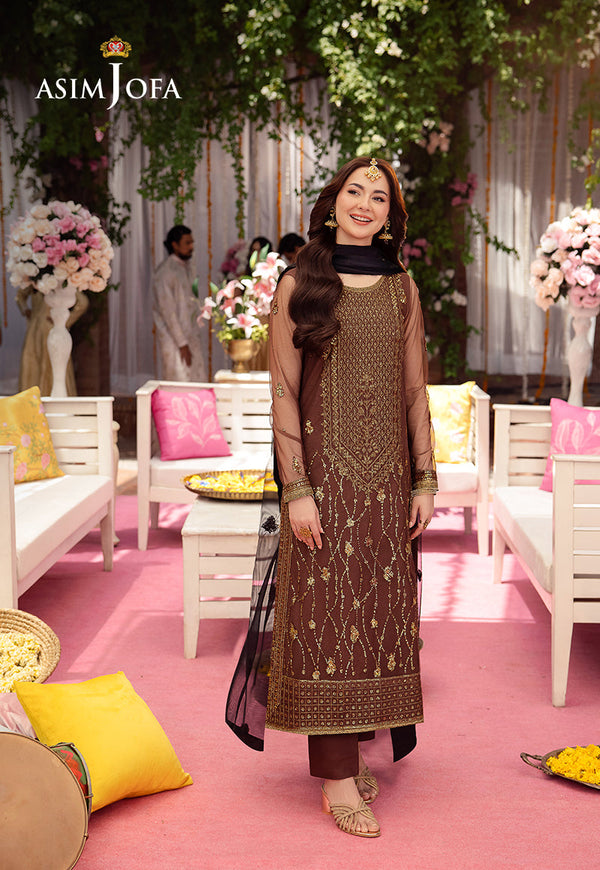 AJMJB-24 EMBROIDERED NET STITCHED 3 PCS
