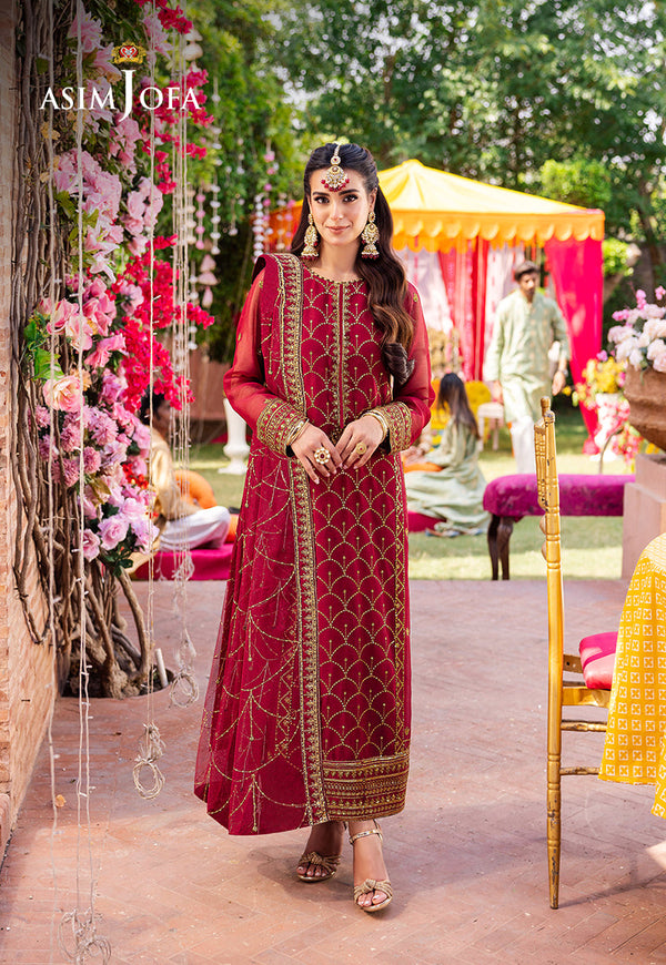AJMJB-28 EMBROIDERED CHIFFON STITCHED 3 PCS