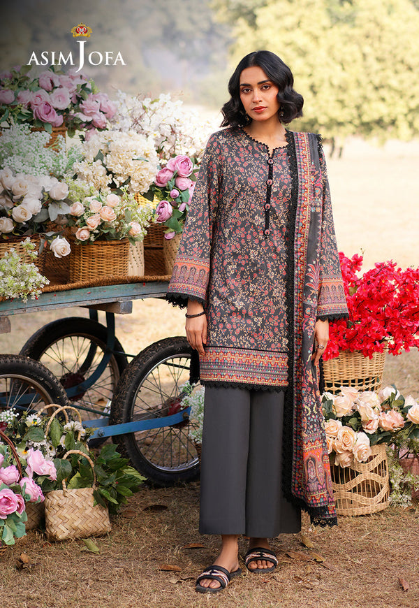 AJUUBD-09 Printed Lawn Stitched 3 Pcs