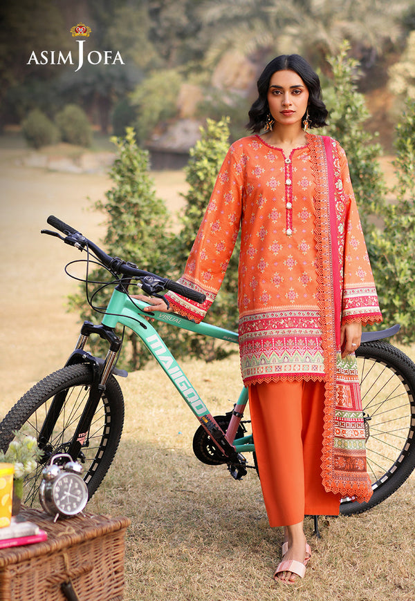 AJUUBD-08 Printed Lawn Stitched 3 Pcs