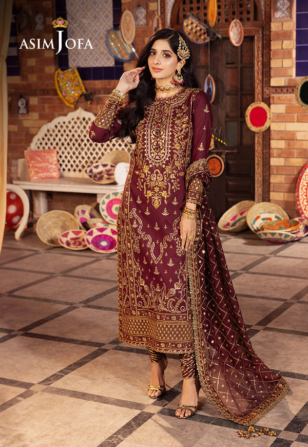 AJCD-09 EMBROIDERED TWISTED SILK 3 PCS