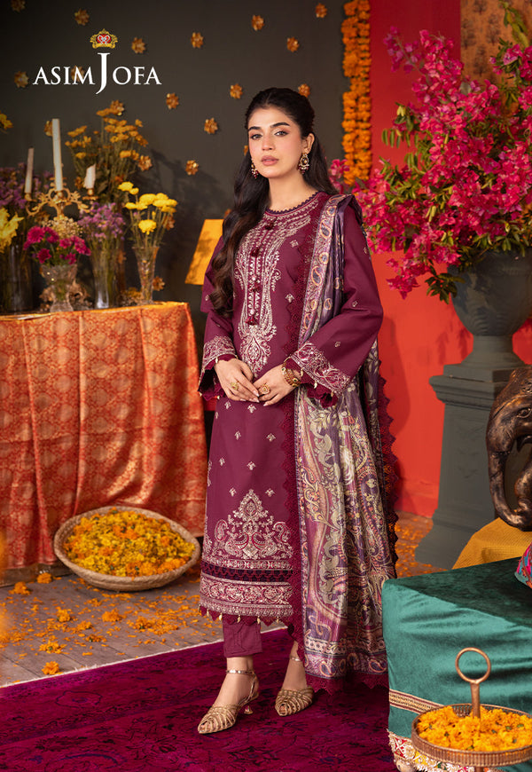 AJRA-08 EMBROIDERED LAWN 3 PCS