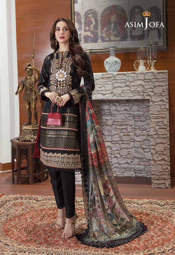 AJRL-10 EMBROIDERED WOVEN JACQUARD LAWN 3 PCS