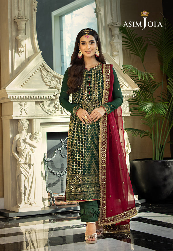 AJRN-08 EMBROIDERED LAWN SILK 3 PCS