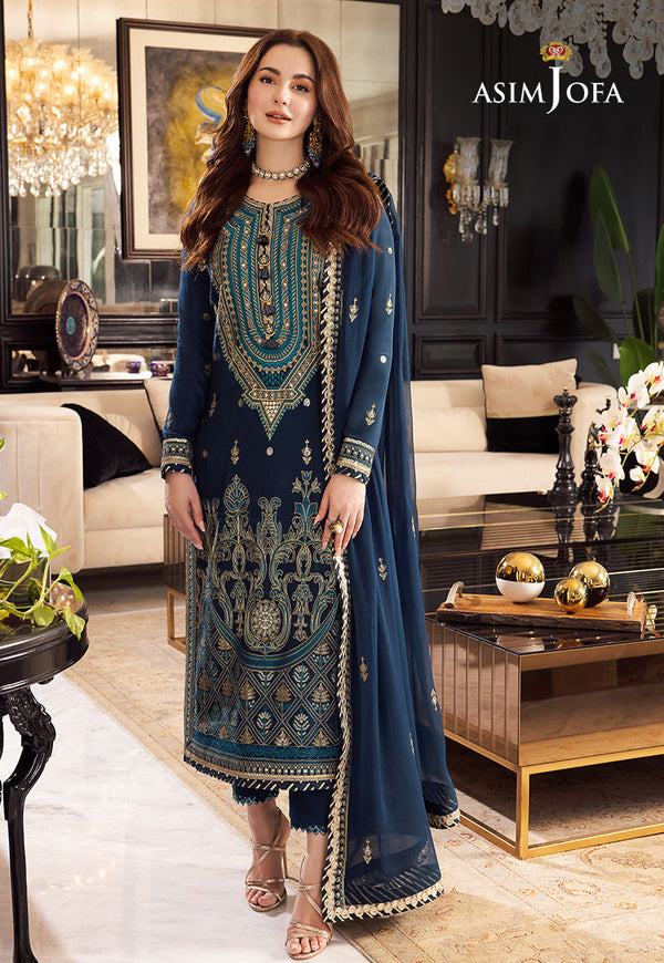 AJRN-10 EMBROIDERED LAWN SILK 3 PCS