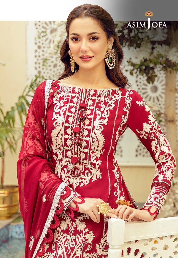 AJRL-01 EMBROIDERED SELF JACQUARD LAWN 3 PCS