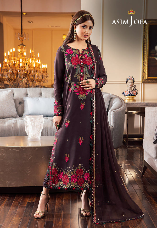 AJRN-12 EMBROIDERED LAWN SILK 3 PCS