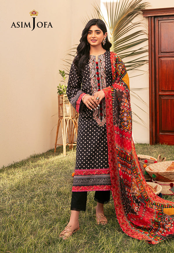 AJOD-24 EMBROIDERED SWISS LAWN 3 PCS